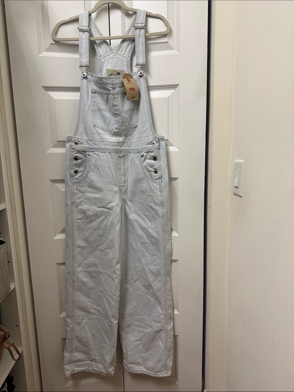 Levi's Light Wash Denim Overalls with Bib Pocket